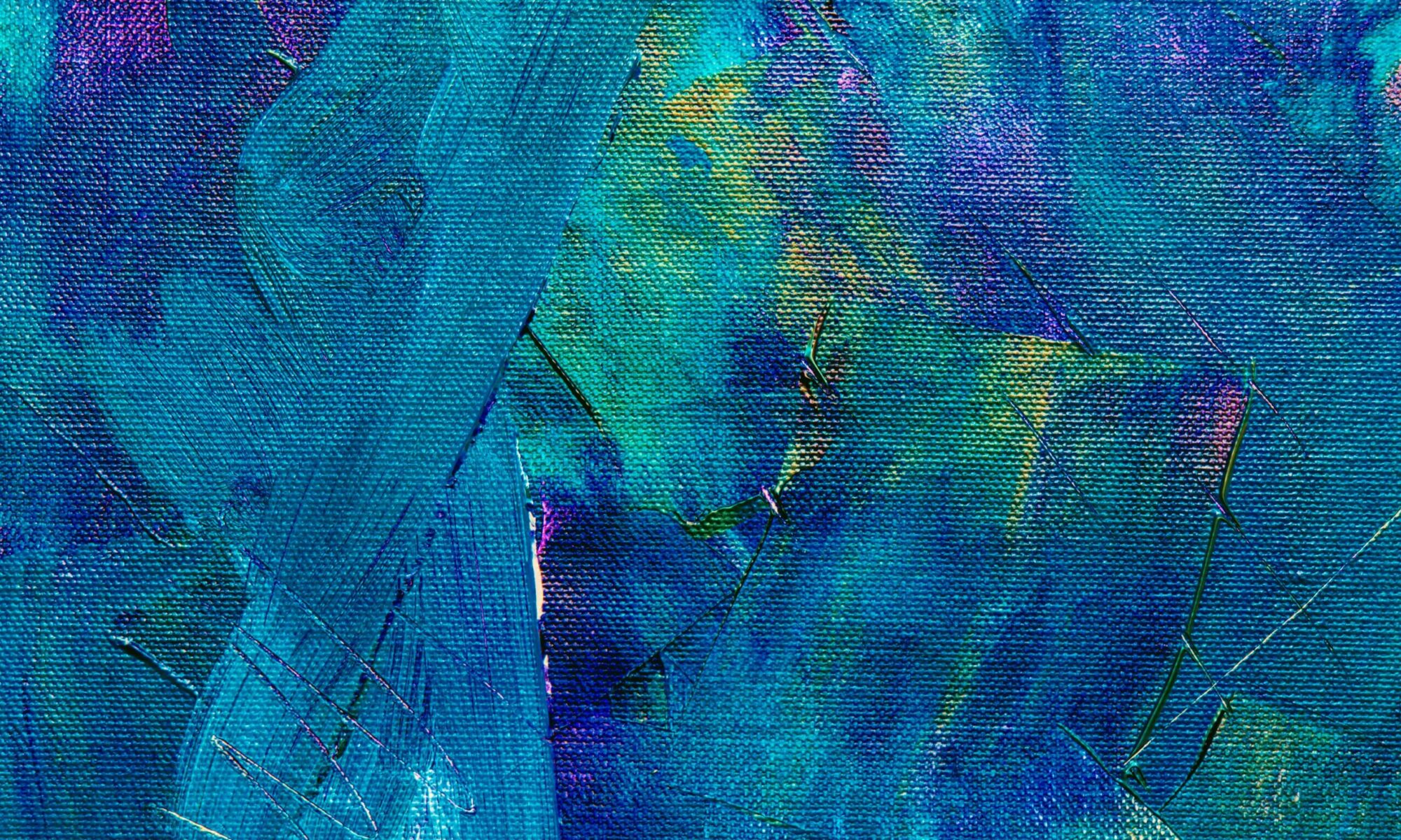 Colorful abstract acrylic painting with bold brush strokes and texture.